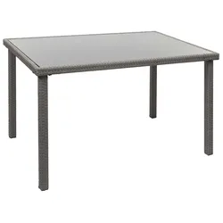 Proregal Poly-Rattan Tisch | HxBxT 71x120x75 cm | Grau | Gartentisch Balkontisch