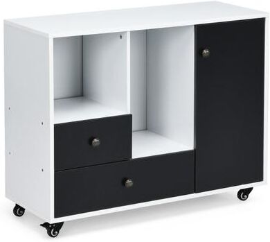 Costway Lateral Mobile Filing Cabinet with 2 Drawers-Black