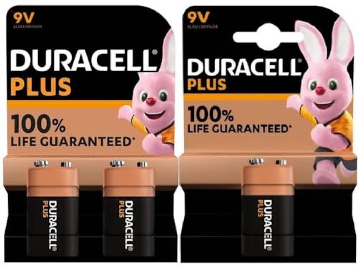 Duracell 9V Plus 6LR61/MN1604 Alkaline (1 blister met 2 batterijen + 1 blister met 1 batterij), 3 batterijen