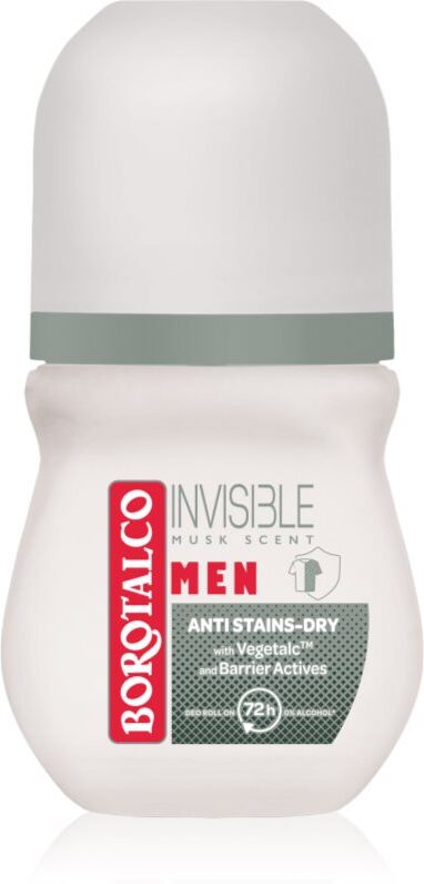 Borotalco MEN Invisible déodorant bille roll-on 72h parfums Musk 50 ml
