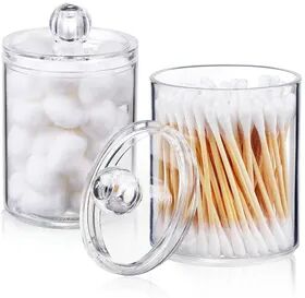 Friendly Fresh Finds Transparent Plastic Cotton Swab Box Circular Design With Dust Cover Makeup Organizer Storage For Jewelry And Toothpicks Transparent Plastic Cotton Swab Box Circular Design With Dust Cover Makeup Organizer Storage For Jewelry And Tooth