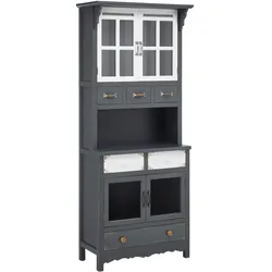 Vitrine Gitte Grau ca. 74x176x43 cm Kiefer