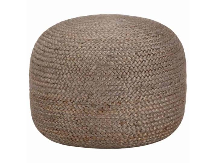 KGTKGTYER Sitzpuff, Handgefertigt, Rund, Jute-Bezug, Hellgrau, 45 x 30 cm EPS-Perlen Füllung, Geflochtene Struktur, Wohnzimmer & Lounge