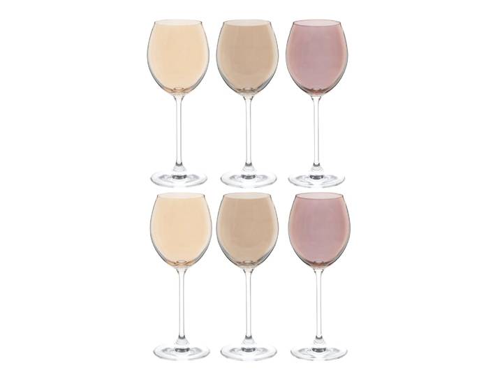 6er Set Stielgläser aus buntem Glas
