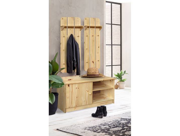 Porte-manteaux mural massif Bekhorn 47 x 121 x 20cm Marron