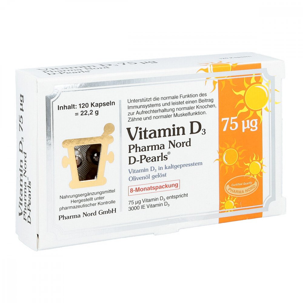 Pharma Nord Vertriebs GmbH Vitamin D3 75 [my]g Pharma Nord D-pearls Kapseln 15570861