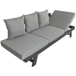 Garden Pleasure Loungesofa mit aufstellbarer Sitzfläche für 3 Personen »Donna« grau, 216.5x70 cm