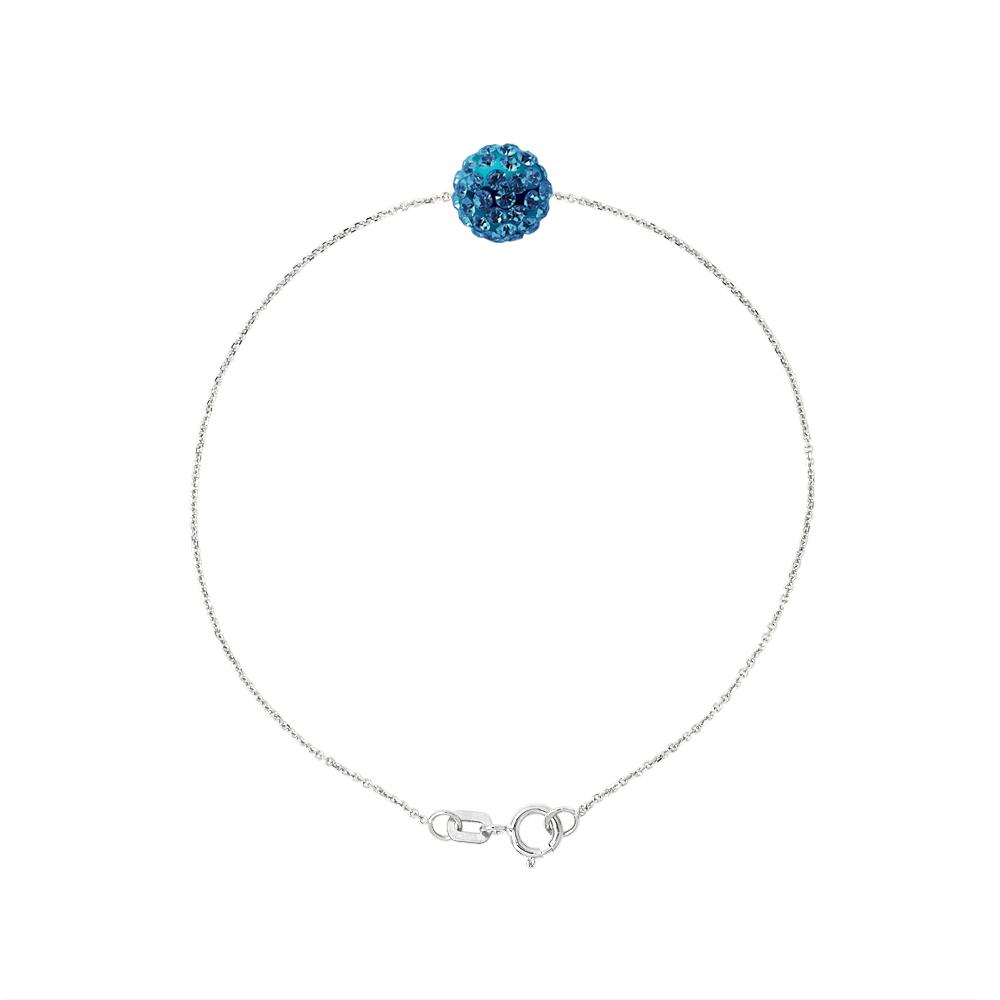 Crystal Sphere Armband Preciosa Silver Blue 925