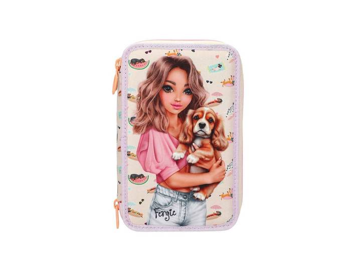 3-FACH FEDERTASCHE SUNNY DOG TOPModel bunt 7,5 x 13 x 20 cm