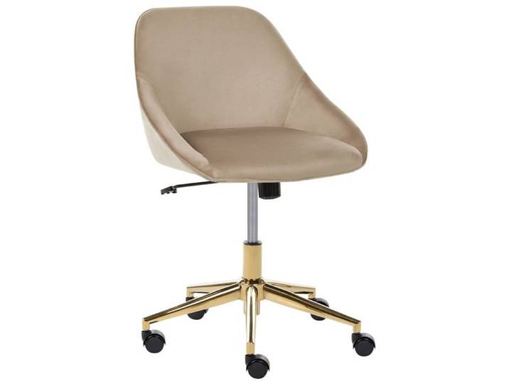 Chaise de bureau BARDSDALE Velours Taupe