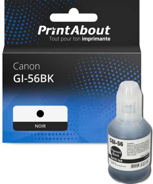 PrintAbout Cartouche compatible Canon GI-56BK - Noir Noir