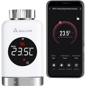 SALCAR Heizkörperthermostat TRV801W, App-fähig, WLAN, programmierbar, für Smart Home