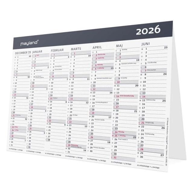 Mayland-Burde Kontor-bordkalender Moderne A5 2026 (A5) (26058100)