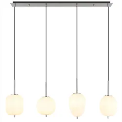 Hängeleuchte Pendellampe Glas Nickel opal LED 4x E14 warmweiß Leuchte L 120 cm