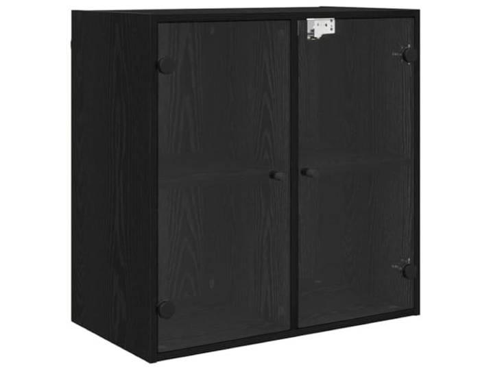 KLGBNCVE Wandschrank 68 x 37 x 68,5 cm Holzwerkstoff Transparente Glastüren, Wandmontage, geräumige Regale, Holzwerkstoff, minimalistischer Stil, einfache Pflege
