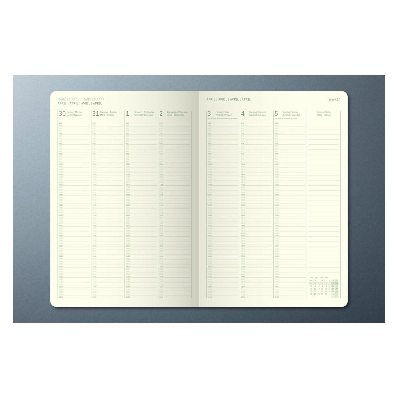 Sigel Wochenkalender Conceptum 2027, A4+, schwarz (A4+, 1 Woche / 2 Seiten) (C2718)