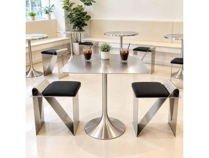 Runder Bartisch Aus Edelstahl，Bistro-Pub-Tisch,Sofa-Beistelltisch，Stehtisch Kneipentisch Bartisch, Couchtisch, Bistro-Pub-Tisch，Cocktail-Bartisch, Für Die Küche, Für Café, Zuhause, Esszimmer, Bar, Pub