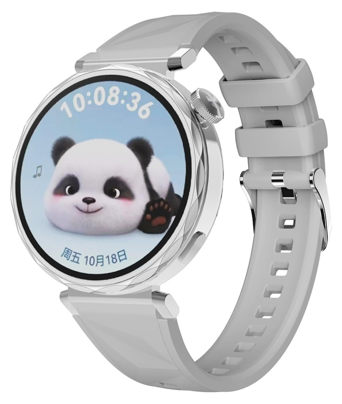 Wigento Sportieve Siliconen Horlogeband voor Huawei Watch GT 5 41mm, 18mm, Lichtgrijs
