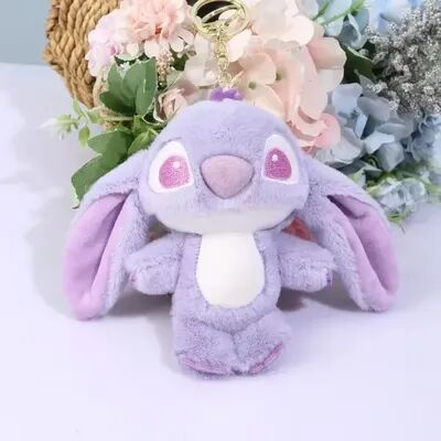 Tiny Tots Teens Trends Cute Stuffed Animal Pendant, Cartoon Stitch Plush Keychain, Angel Doll Bag Charm, Kids Gift For Birthday purple