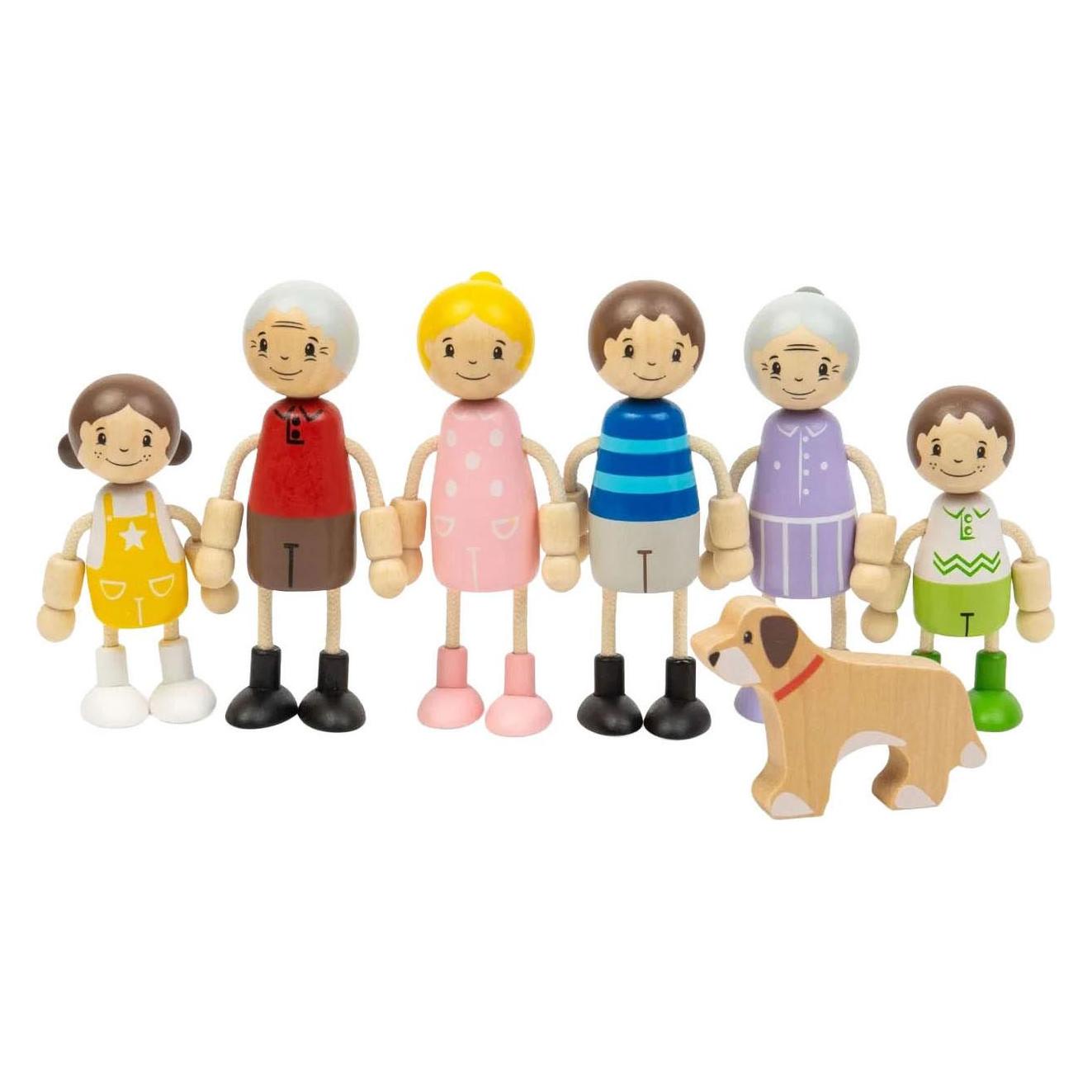 Bigjigs Puppenhausfamilie aus Holz - 7-teilig (BJ38019)
