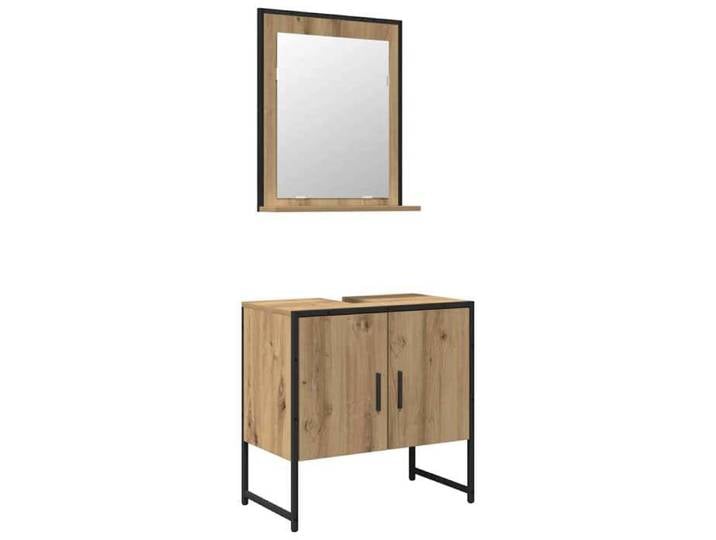 Marron Mobilier de bains - Ensemble de mobilier de salle de bain avec porte 2 pcs - Marron m2086