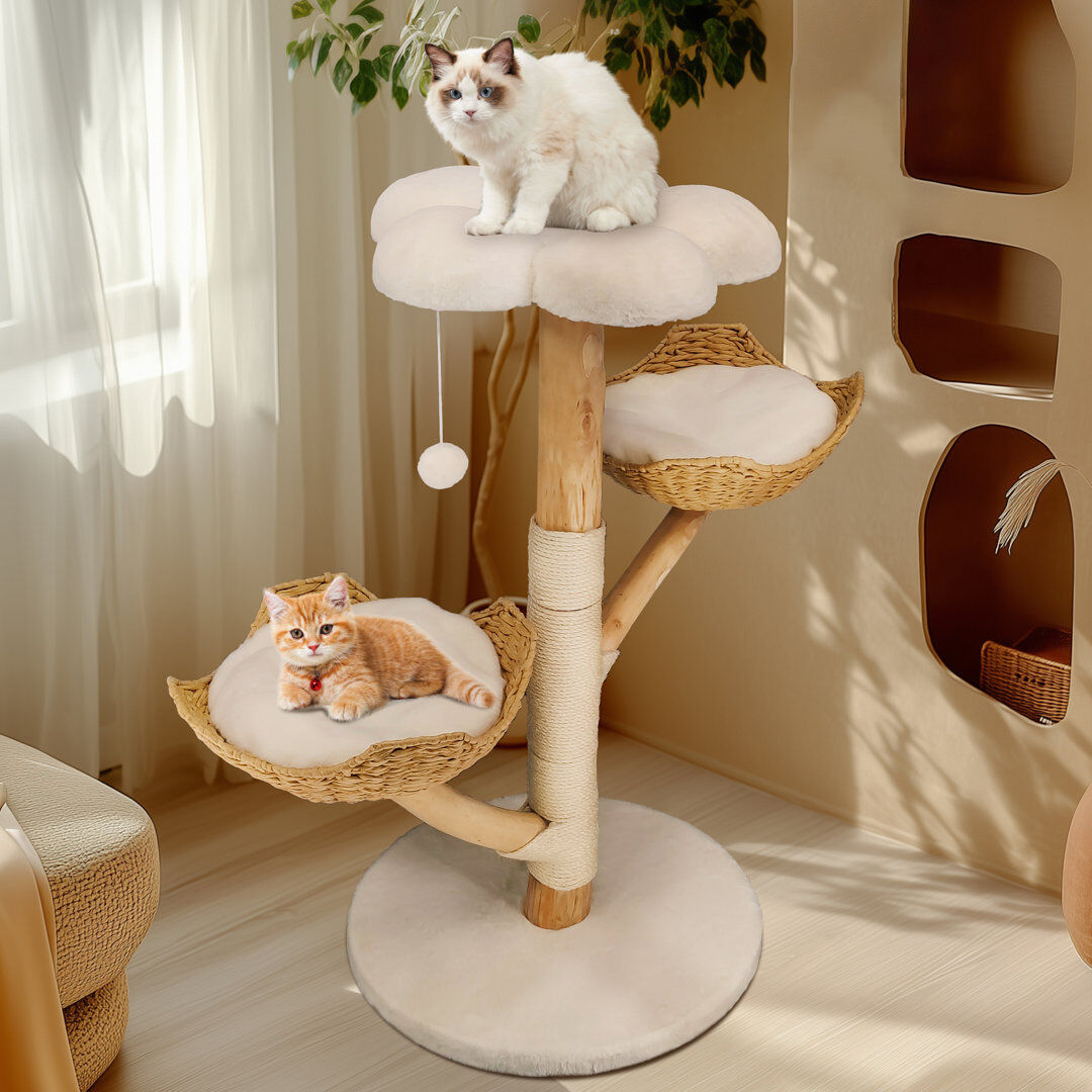 Archie & Oscar Alodie 111 cm H Cat Tree / Condo White 111cm H X 60cm W X 60cm D