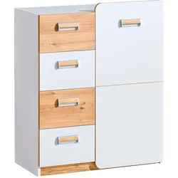 KOMMODE MANTI 80/99,5/40cm mit 4 Schubladen 1 Türen Weiß