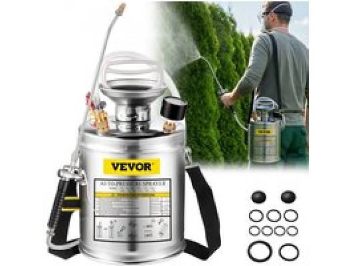 VEVOR Pulvérisateur Inox 4L Brumisateur Jardin pour Plante pour Jardinage Domestique et Nettoyage au Sol
