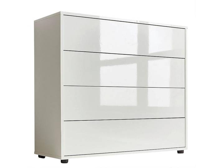 Mid.you Kommode Mailand Typ 3, Weiß, Weiß Hochglanz, Kunststoff, 4 Schublade(n) Schubladen, 79x73x33 cm, erweiterbar, stehend, Wohnzimmer, Kommoden & Sideboards, Kommoden