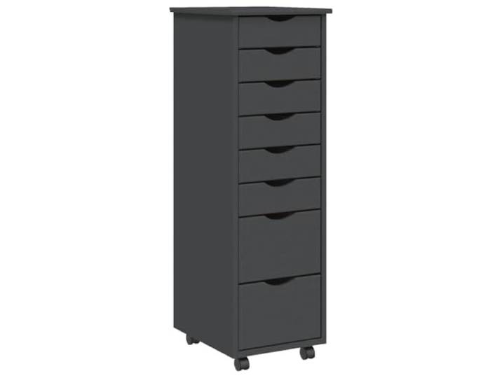 Heofavd Rollschrank Moss mit 8 Schubladen Kiefernholz Grau