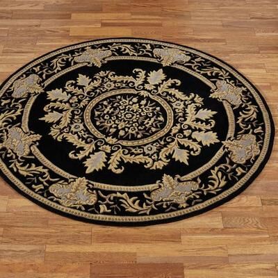 Touch of Class "Belmont Round Rug Black, 5'9"" Round, Black"