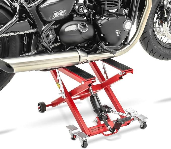 Motorrad Hebebühne XL kompatibel mit Chopper/Custombike rot Scherenheber CB15128