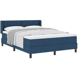 vidaXL, Boxspringbett, Boxspringbett Mit Matratze Stoff Blau (140 x 190 cm)
