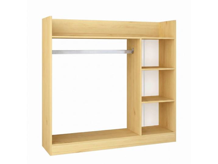 Livetastic Offener Kleiderschrank, Honigeiche, Metall, Holzwerkstoff, 2 Fächer, 124x120x35 cm, Panorama-Funktion, ohne Türen, Waschküche, Mehrzweckschrank