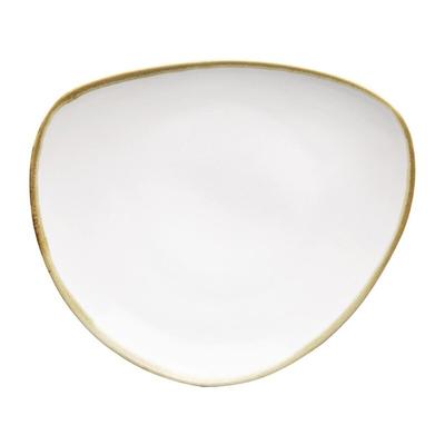 6 Olympia Kiln dreieckige Teller Kreideweiß | 23cm | Porzellan | Teller