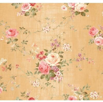 Seabrook Designs Lucetta Floral Bouquet Unpasted Wallpaper