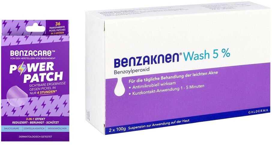 Benzaknen Wash 5% + Benzacare Power Patch gegen Pickel