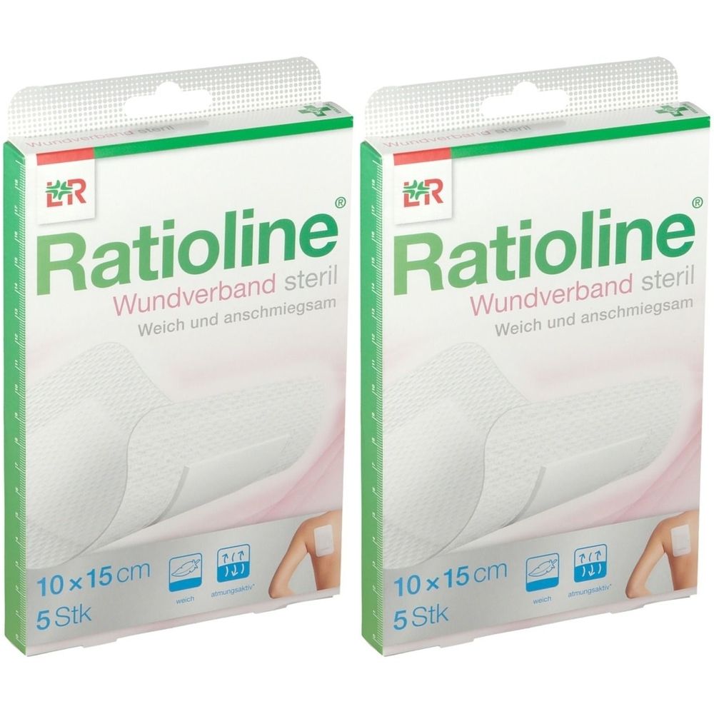 Ratioline Wundverband 15x10 cm steril 2x 2x5 St Verband