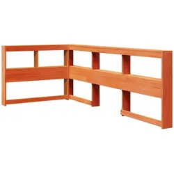 vidaXL Kopfteil mit Bücherregal L-Form Wachsbraun 80 cm Massivholz