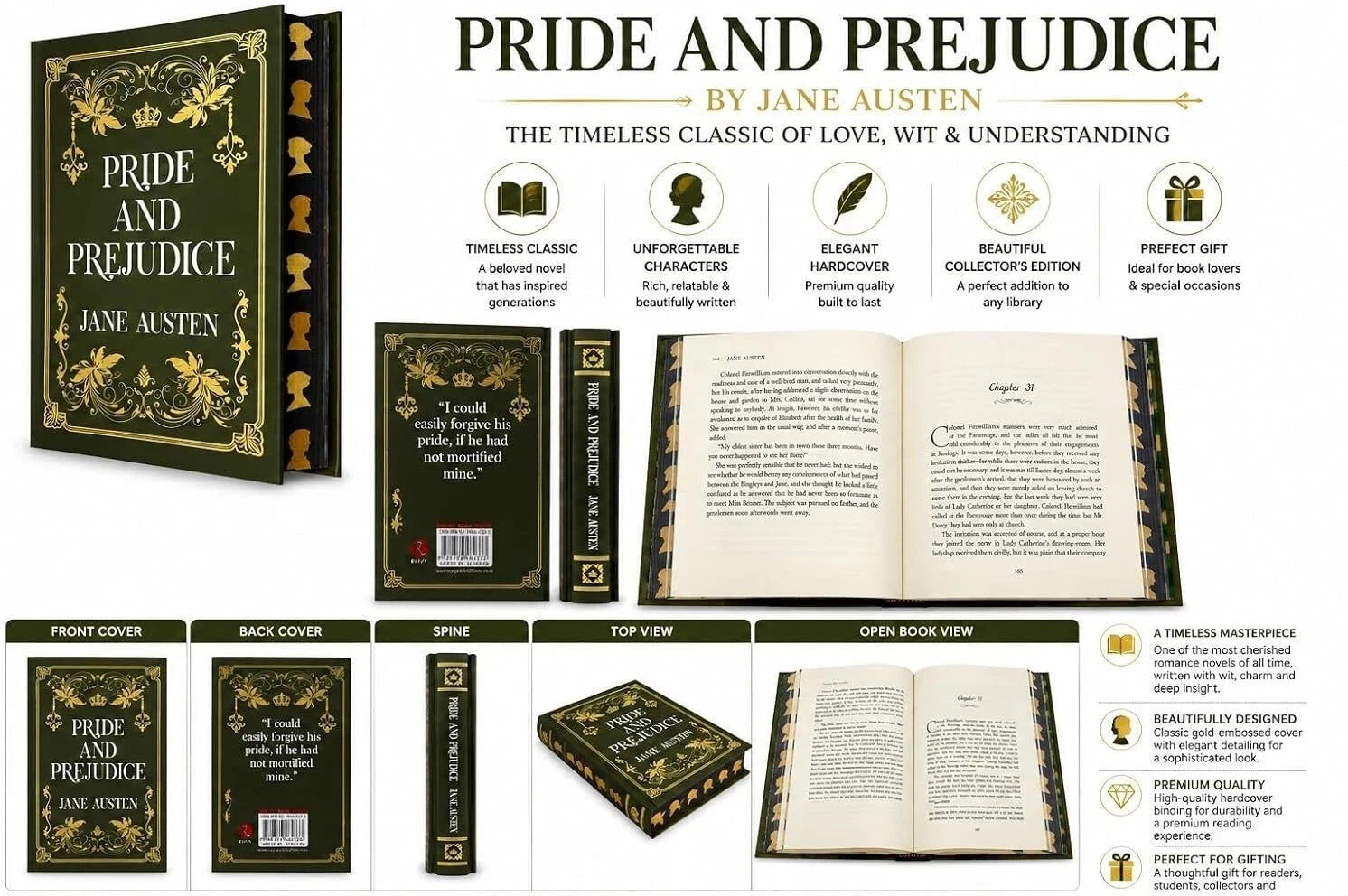 Pride and Prejudice by Jane Austen - New Hardback Edition - Classic Regency Romance Novel - Rupa Publications