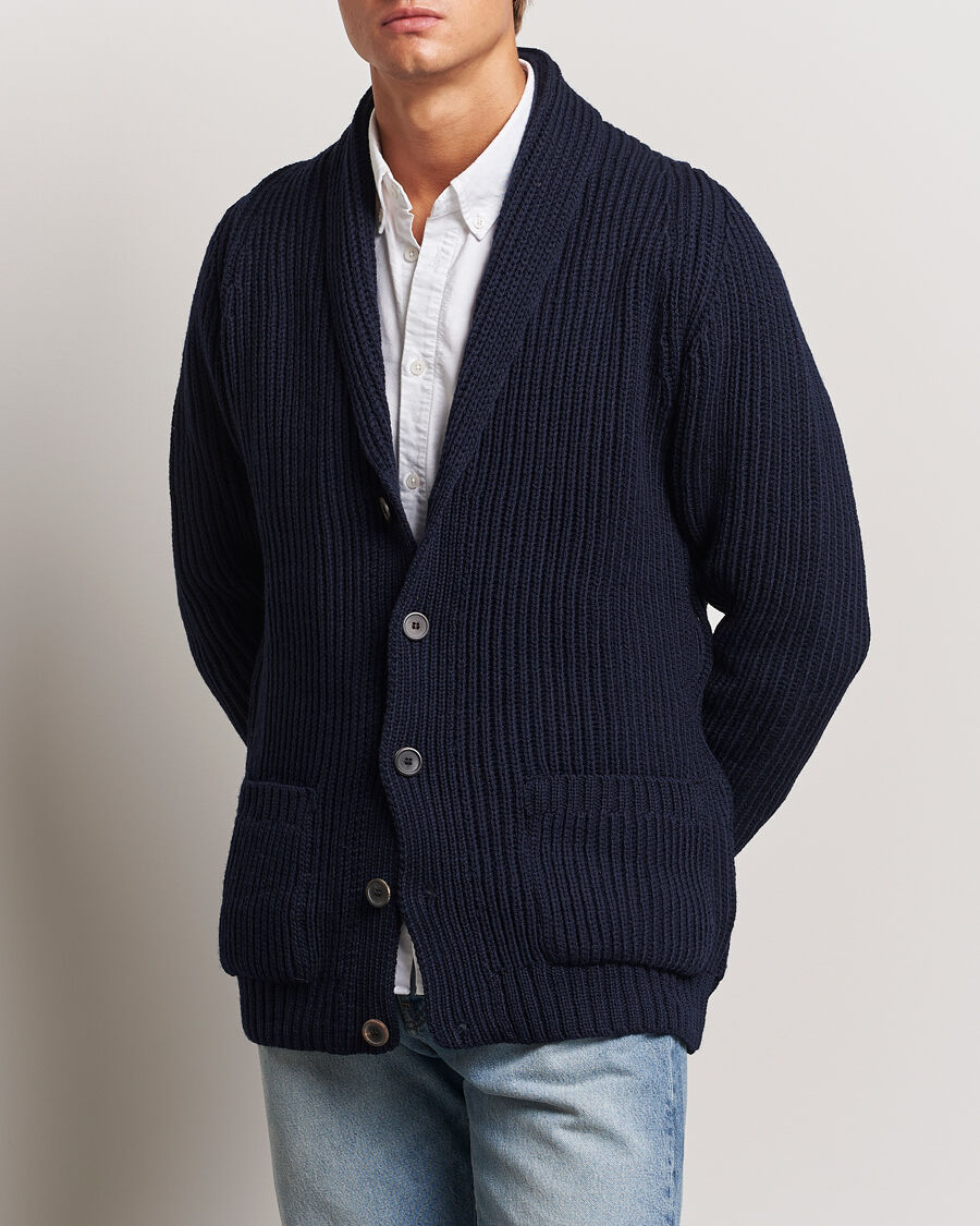Gloverall Shawl Collar Cardigan Navy men L Blå