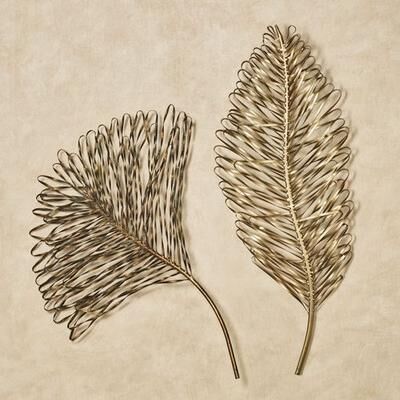 Touch of Class Shamira Leaf Wall Art Gold/Bronze Set of Two, Set of Two, Gold/Bronze
