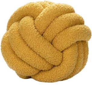 Inspire Daily Merch Hand woven Knotted Ball Plush Pillow Indeformable Eco friendly Throw Pillow Back Support yellow