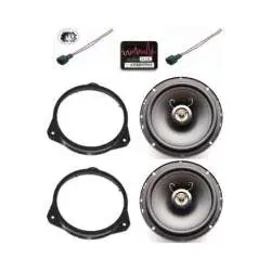 SET: 2-Wege Lautsprecher + Ringe + Adapter für FIAT / OPEL / FORD/ LANCIAN/ C...