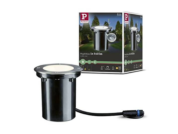 Paulmann 93907 Plug & Shine Bodeneinbauleuchte 3000K 6W 24V Ausstrahlwinkel 20° Schwenkbar 93907 LED Einbaustrahler Aussen