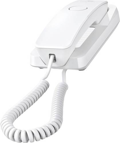 Gigaset DESK 200 Schnurgebundenes Telefon, analog für Hörgeräte kompatibel, Optische Anrufsignalisierung, Wahlwiederholung Weiß