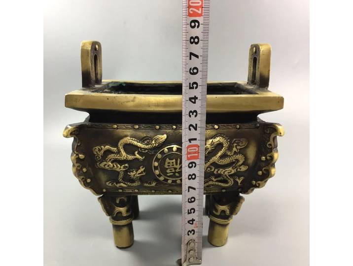 Shuanglong-Ornements artisanaux en cuivre pur, Ding Fuding