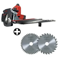 Mafell Aktion: Mafell Akku-Kappschienen-Säge KSS 40 18M bl + Sägeblätter Z24/Z40