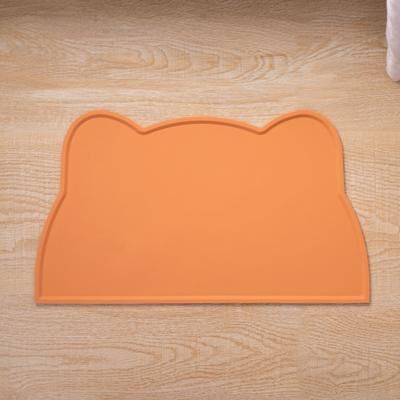 Happy Pet Pantry Paw Guard Silicone Pet Feeding Mat Non Slip Waterproof Food Bowl Placemat orange