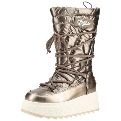 Snowboots BUFFALO "Buffalo Stiefel Lederimitat/Textil", Damen, Gr. 38, Textil, gold (copper), Lederimitat, Textil, Schuhe Snowboots